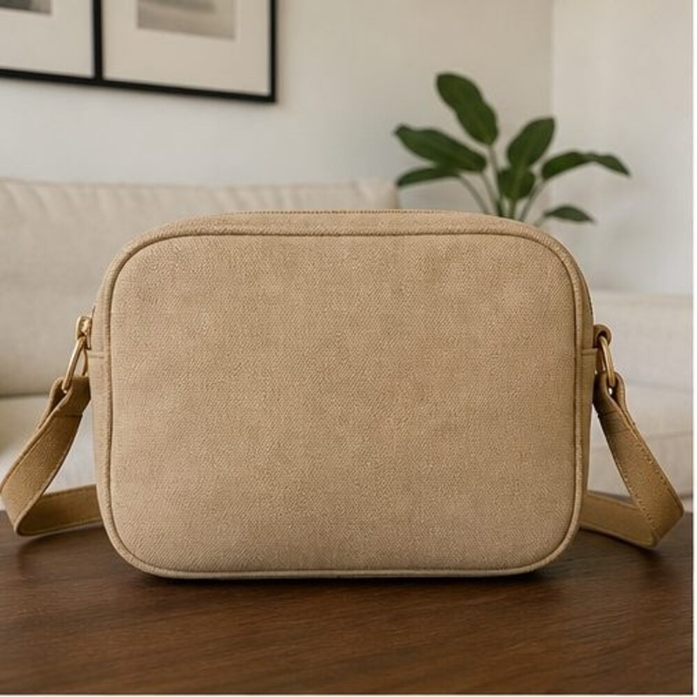 Tan Canvas Crossbody Bag